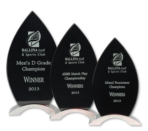 Glass Award Black Rocket- Large 250 x 120mm