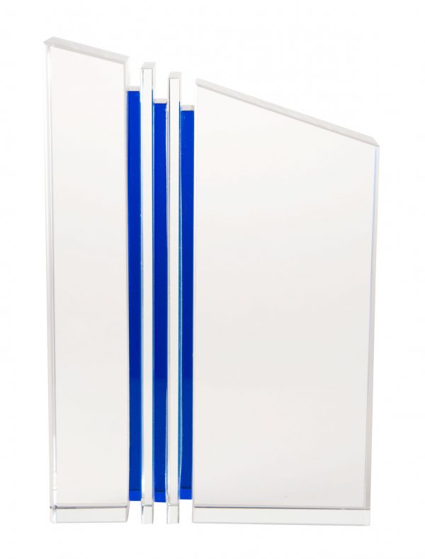 Triple Blue Stripe Crystal Award